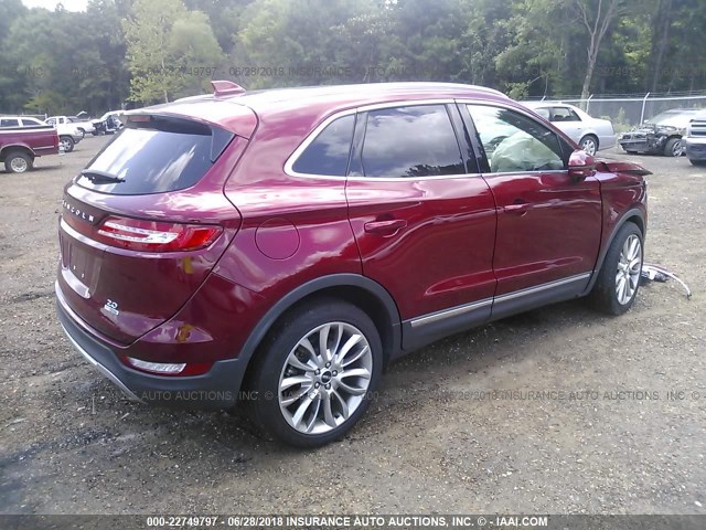 5LMCJ3C94GUJ30199 - 2016 LINCOLN MKC RESERVE RED photo 4