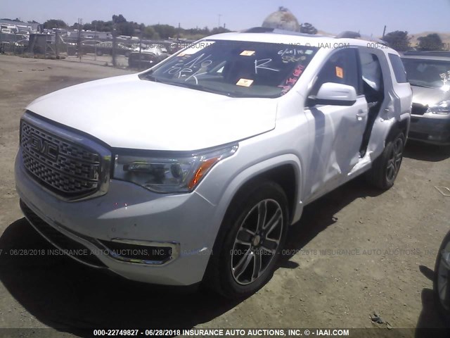 1GKKNXLS2JZ149477 - 2018 GMC ACADIA DENALI WHITE photo 2