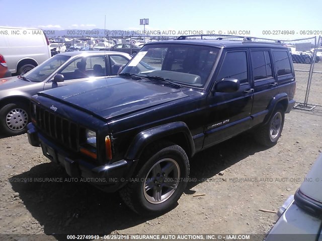 1J4FF58S8YL251560 - 2000 JEEP CHEROKEE CLASSIC BLACK photo 2