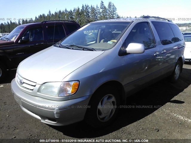 4T3ZF13C63U522195 - 2003 TOYOTA SIENNA LE/XLE SILVER photo 2