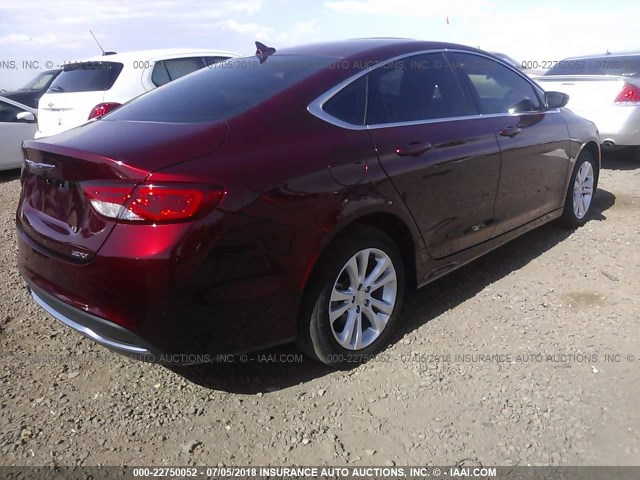 1C3CCCAB7GN168970 - 2016 CHRYSLER 200 LIMITED RED photo 4