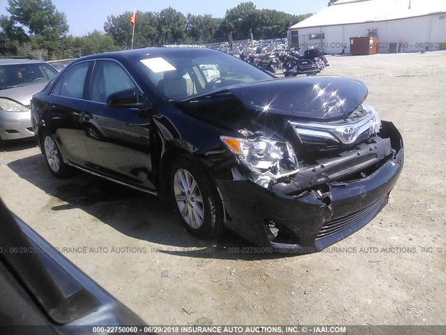 4T1BF1FK6CU518855 - 2012 TOYOTA CAMRY SE/LE/XLE BLACK photo 1