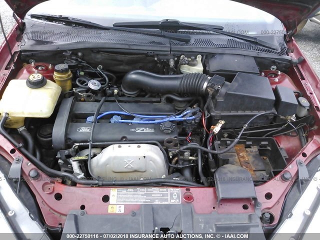 1FAFP3836YW402478 - 2000 FORD FOCUS ZTS BURGUNDY photo 10