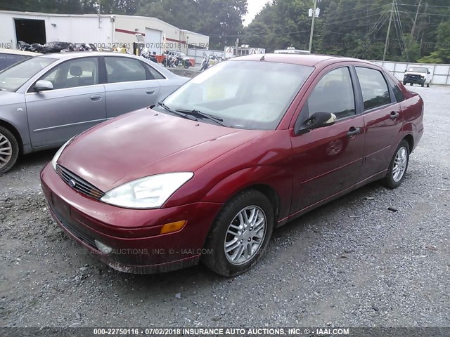 1FAFP3836YW402478 - 2000 FORD FOCUS ZTS BURGUNDY photo 2