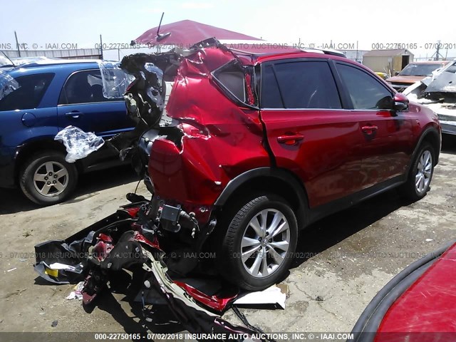 2T3YFREV6DW036271 - 2013 TOYOTA RAV4 LIMITED RED photo 4