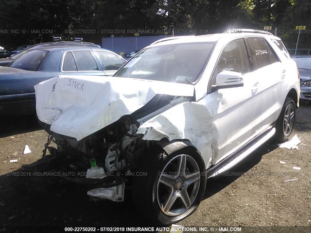 4JGDA5HB6HA873772 - 2017 MERCEDES-BENZ GLE 350 4MATIC WHITE photo 2