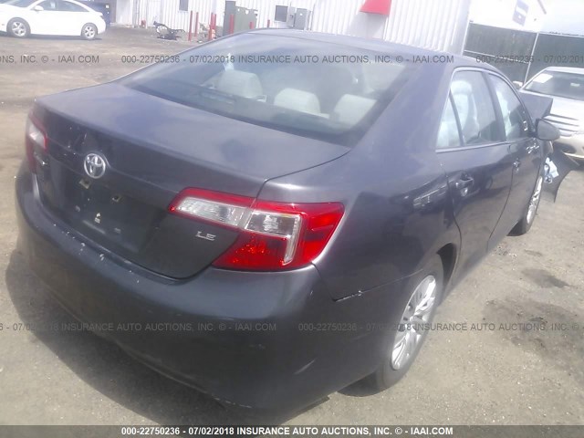 4T4BF1FK1ER346906 - 2014 TOYOTA CAMRY L/SE/LE/XLE SILVER photo 4