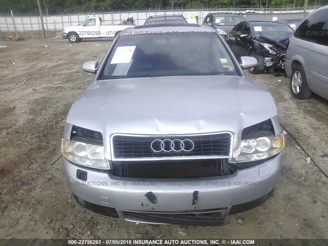 WAULC68E13A376614 - 2003 AUDI A4 1.8T QUATTRO SILVER photo 6