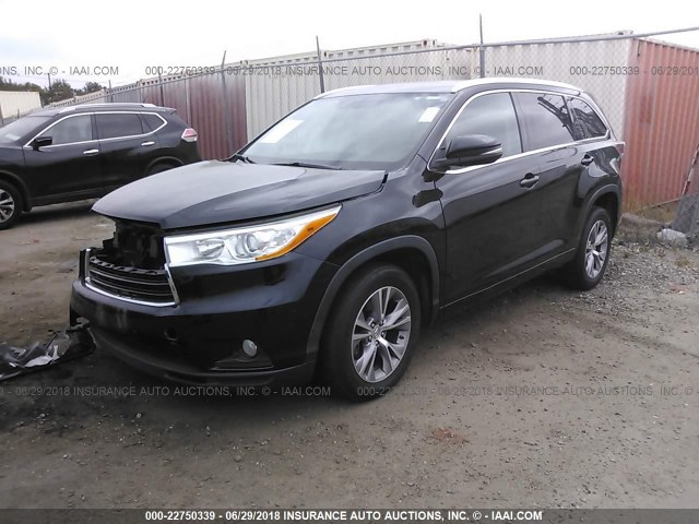5TDKKRFHXES023939 - 2014 TOYOTA HIGHLANDER XLE შავი ფოტო 2