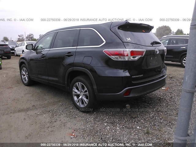 5TDKKRFHXES023939 - 2014 TOYOTA HIGHLANDER XLE შავი ფოტო 3
