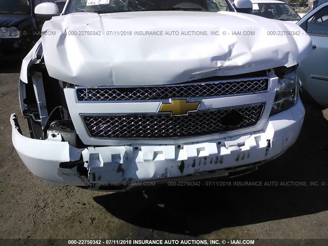 1GNSKBE06ER145352 - 2014 CHEVROLET TAHOE K1500 LT WHITE photo 6