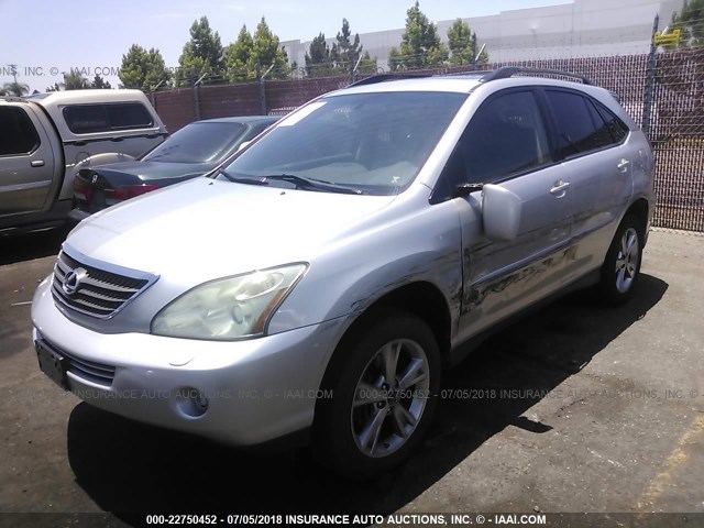 JTJHW31U360019376 - 2006 LEXUS RX 400 SILVER photo 2