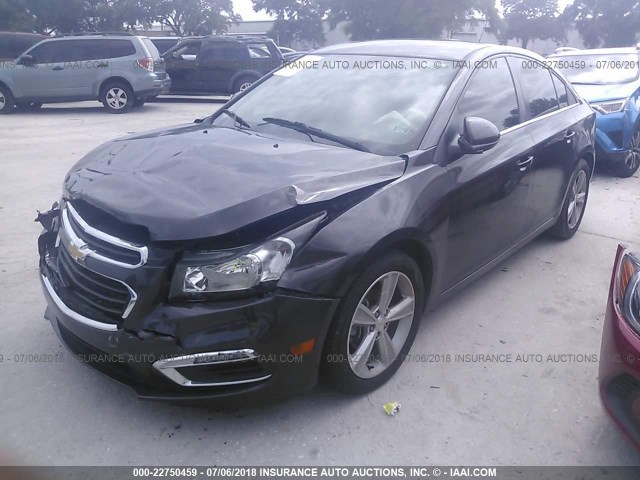 1G1PE5SB5F7133390 - 2015 CHEVROLET CRUZE LT GRAY photo 2