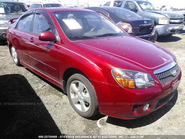 KNAFE222795026789 - 2009 KIA SPECTRA EX/LX/SX RED photo 1