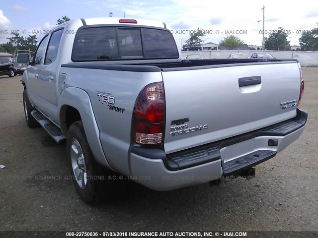 5TEJU62N65Z134166 - 2005 TOYOTA TACOMA DOUBLE CAB PRERUNNER SILVER photo 3