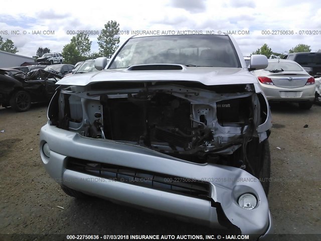 5TEJU62N65Z134166 - 2005 TOYOTA TACOMA DOUBLE CAB PRERUNNER SILVER photo 6