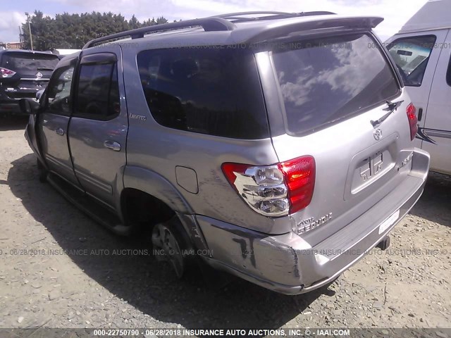 5TDBT48A72S099159 - 2002 TOYOTA SEQUOIA LIMITED SILVER photo 3