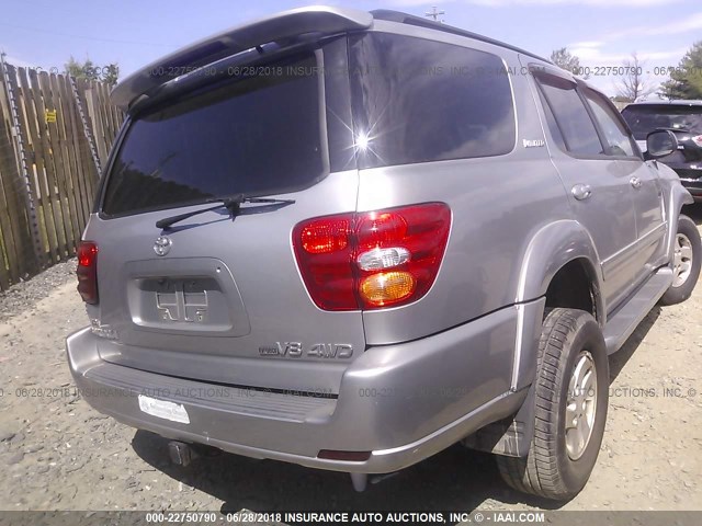 5TDBT48A72S099159 - 2002 TOYOTA SEQUOIA LIMITED SILVER photo 4
