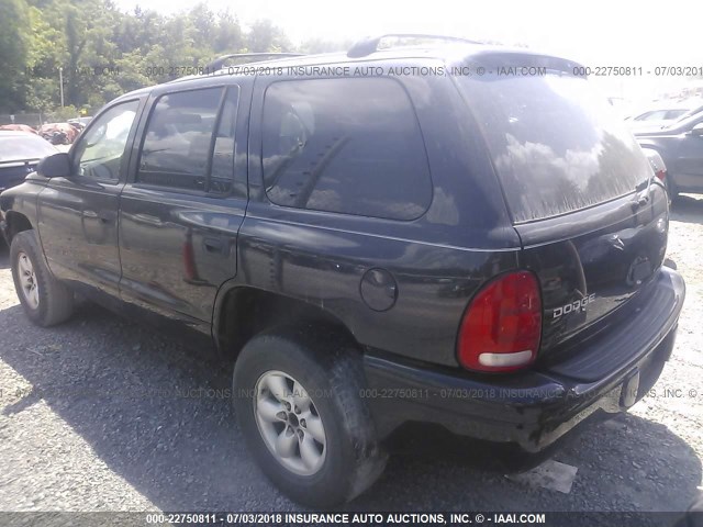 1D4HS38N73F584111 - 2003 DODGE DURANGO SPORT BLACK photo 3