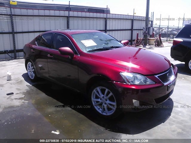 JTHBK262472039405 - 2007 LEXUS IS 250 RED photo 1