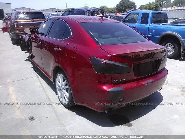 JTHBK262472039405 - 2007 LEXUS IS 250 RED photo 3