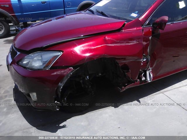 JTHBK262472039405 - 2007 LEXUS IS 250 RED photo 6