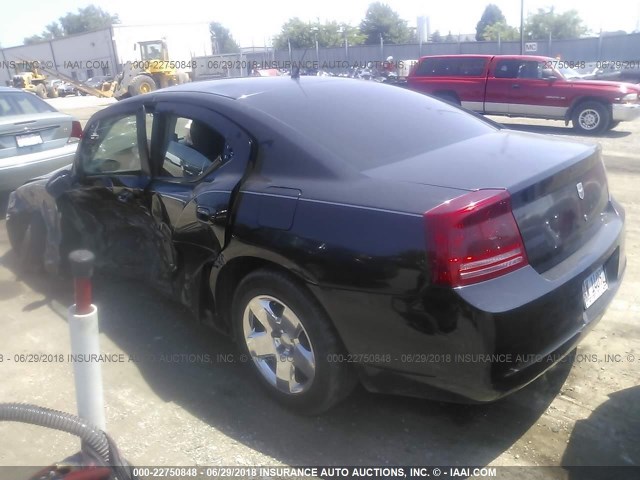 2B3KA43R48H101753 - 2008 DODGE CHARGER BLACK photo 3