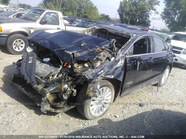 3FA6P0LU0DR377346 - 2013 FORD FUSION SE HYBRID BLACK photo 2