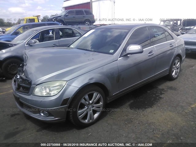 WDDGF54X78F075312 - 2008 MERCEDES-BENZ C 300 SILVER photo 2