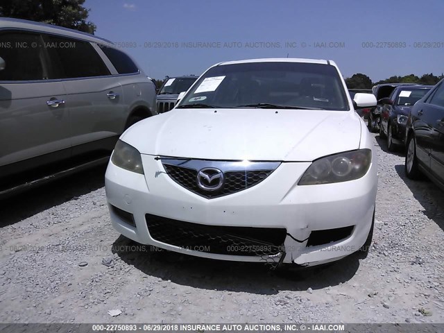 JM1BK32G971634958 - 2007 MAZDA 3 I WHITE photo 6