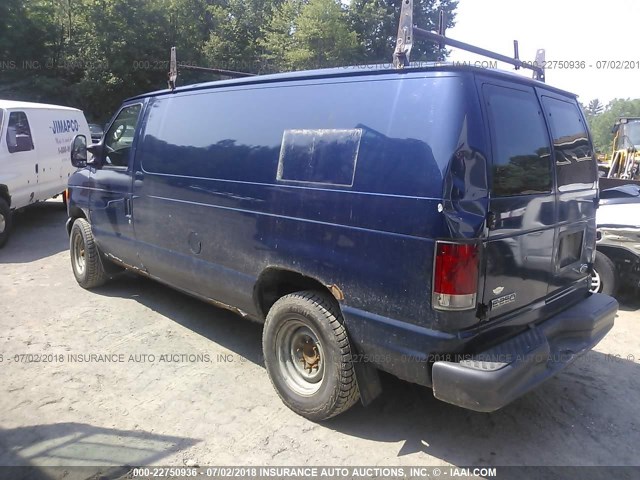 1FTNE24W87DB06992 - 2007 FORD ECONOLINE E250 VAN BLUE photo 3