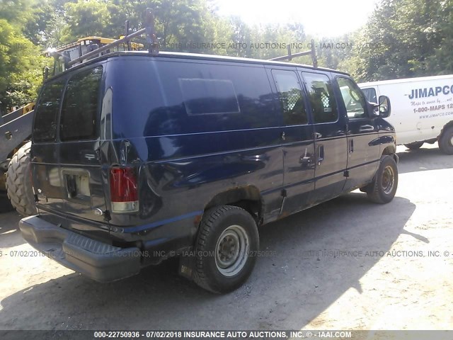 1FTNE24W87DB06992 - 2007 FORD ECONOLINE E250 VAN BLUE photo 4