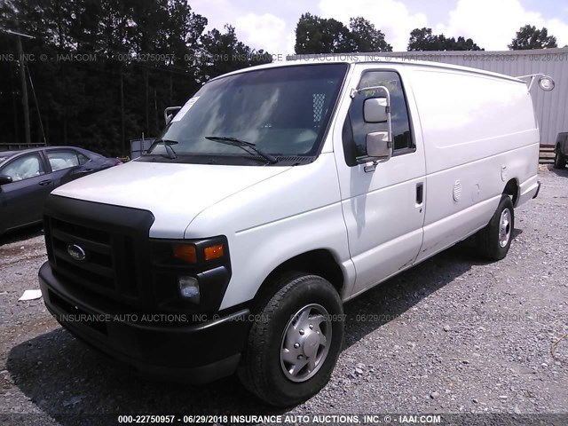 1FDSS3EL6ADA72592 - 2010 FORD ECONOLINE E350 SUPER DUTY VAN WHITE photo 2