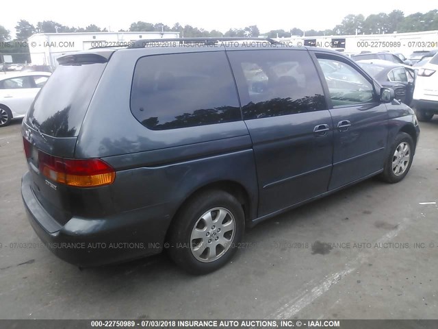 5FNRL180X4B042501 - 2004 HONDA ODYSSEY EXL BLUE photo 4