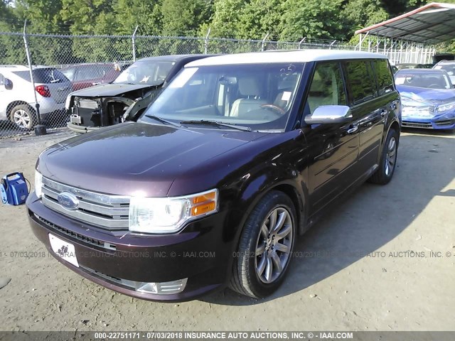 2FMDK53C89BA03654 - 2009 FORD FLEX LIMITED MAROON photo 2