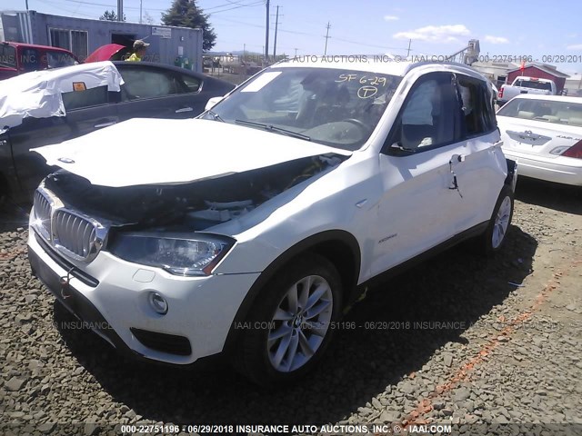 5UXWY3C58F0E97062 - 2015 BMW X3 XDRIVE28D WHITE photo 2