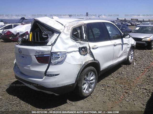 5UXWY3C58F0E97062 - 2015 BMW X3 XDRIVE28D WHITE photo 4