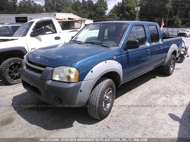 1N6ED29X83C403987 - 2003 NISSAN FRONTIER CREW CAB XE/CREW CAB SE BLUE photo 2