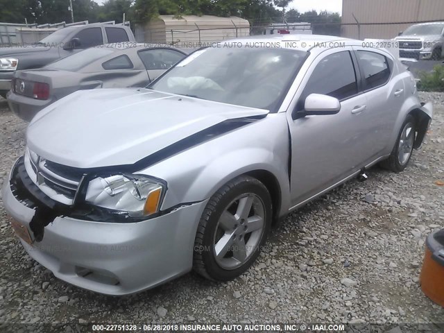 1B3BD2FG8BN588931 - 2011 DODGE AVENGER LUX SILVER photo 2