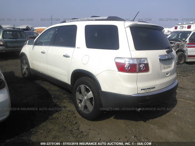1GKLVMED8AJ153274 - 2010 GMC ACADIA SLT-1 Biały zdjęcie 3