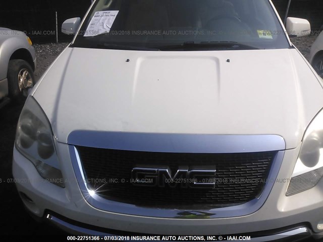 1GKLVMED8AJ153274 - 2010 GMC ACADIA SLT-1 Biały zdjęcie 6