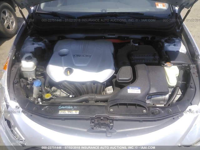 KMHEC4A47BA006098 - 2011 HYUNDAI SONATA HYBRID SILVER photo 10