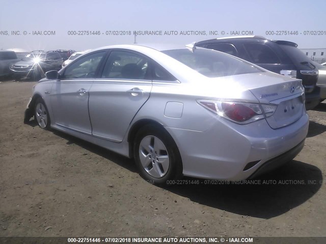 KMHEC4A47BA006098 - 2011 HYUNDAI SONATA HYBRID SILVER photo 3