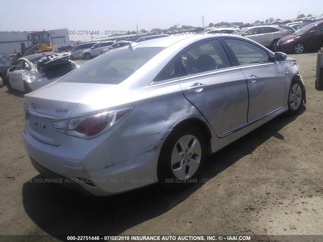 KMHEC4A47BA006098 - 2011 HYUNDAI SONATA HYBRID SILVER photo 4