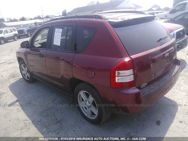 1J8FT47WX7D119401 - 2007 JEEP COMPASS RED photo 3