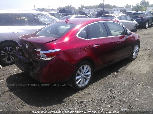 1G4PP5SK0C4175217 - 2012 BUICK VERANO RED photo 4