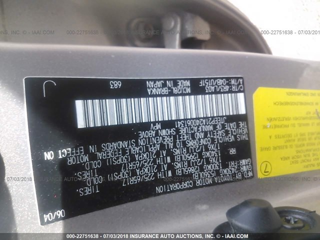 JTEEP21A240061341 - 2004 TOYOTA HIGHLANDER 棕色 照片 9