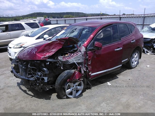 JN8AS5MTXDW005004 - 2013 NISSAN ROGUE S/SV MAROON photo 2