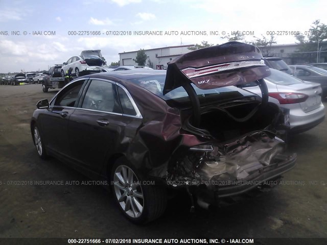 3LN6L2LU3GR617443 - 2016 LINCOLN MKZ HYBRID RED photo 3