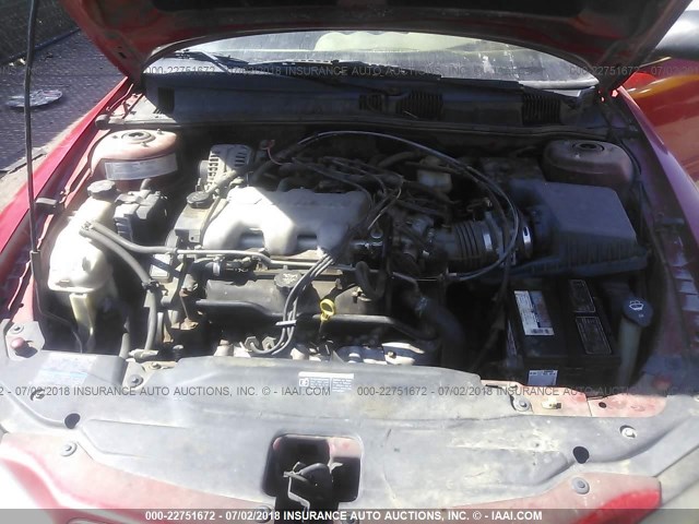 1G2NE52E95M215944 - 2005 PONTIAC GRAND AM SE RED photo 10